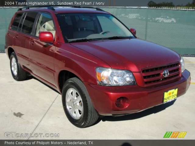 2004 Toyota Highlander V6 in Sundown Red Pearl
