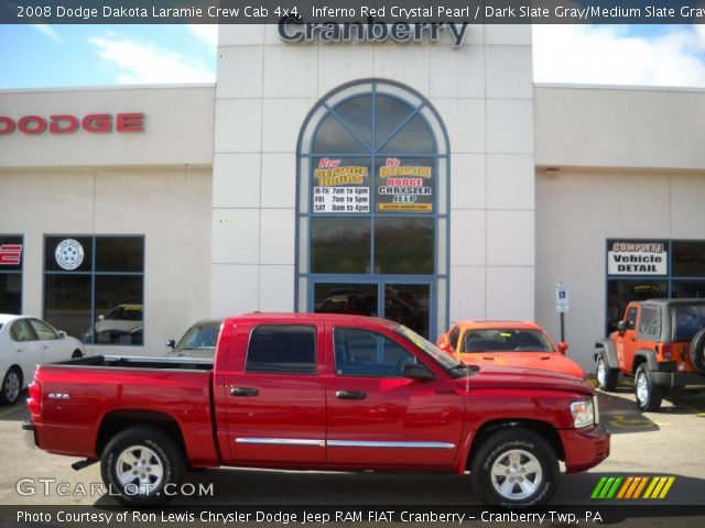 2008 Dodge Dakota Laramie Crew Cab 4x4 in Inferno Red Crystal Pearl