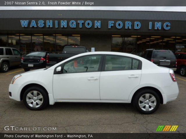 2007 Nissan Sentra 2.0 in Fresh Powder White