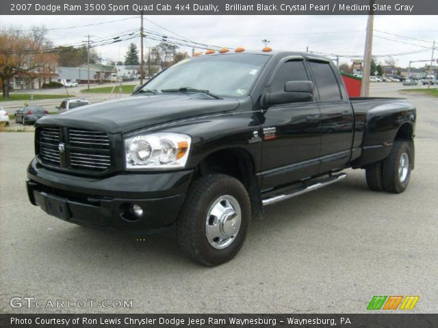2007 Dodge Ram 3500 Sport Quad Cab 4x4 Dually in Brilliant Black Crystal Pearl