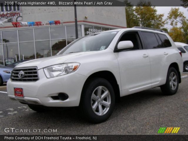 2008 Toyota Highlander 4WD in Blizzard White Pearl