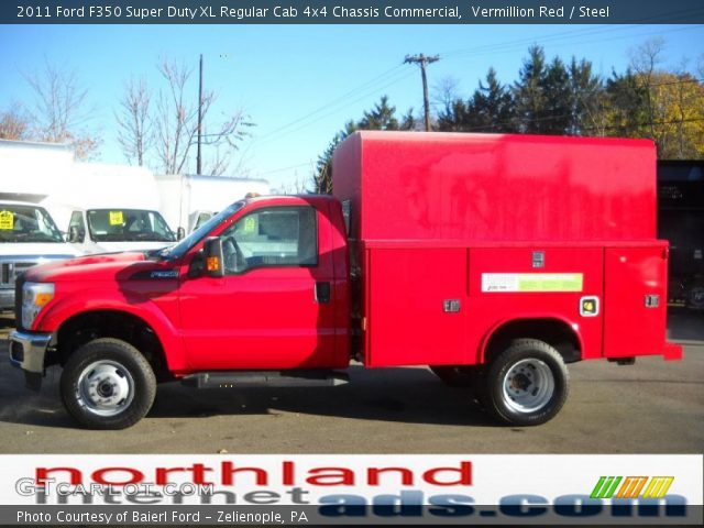 2011 Ford F350 Super Duty XL Regular Cab 4x4 Chassis Commercial in Vermillion Red