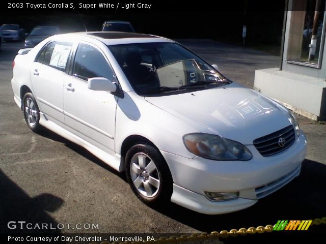 Super White 2003 Toyota Corolla S Light Gray Interior