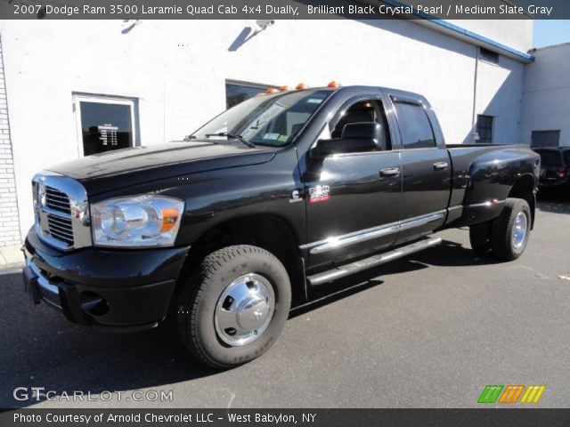 2007 Dodge Ram 3500 Laramie Quad Cab 4x4 Dually in Brilliant Black Crystal Pearl