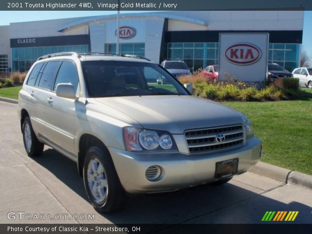 2001 Toyota Highlander 4WD in Vintage Gold Metallic