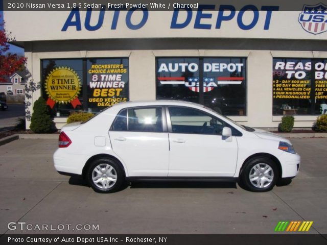 2010 Nissan Versa 1.8 S Sedan in Fresh Powder White