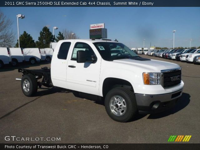 2011 GMC Sierra 2500HD SLE Extended Cab 4x4 Chassis in Summit White
