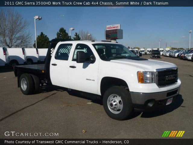2011 GMC Sierra 3500HD Work Truck Crew Cab 4x4 Chassis in Summit White
