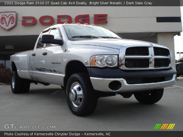2003 Dodge Ram 3500 ST Quad Cab 4x4 Dually in Bright Silver Metallic