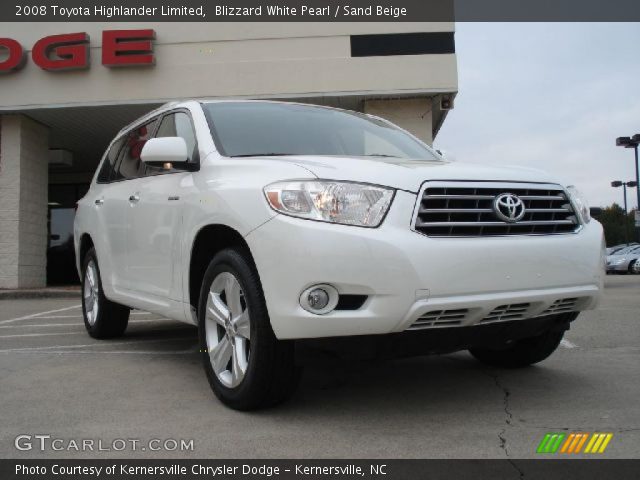 2008 Toyota Highlander Limited in Blizzard White Pearl
