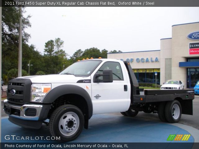 2011 Ford F450 Super Duty XL Regular Cab Chassis Flat Bed in Oxford White