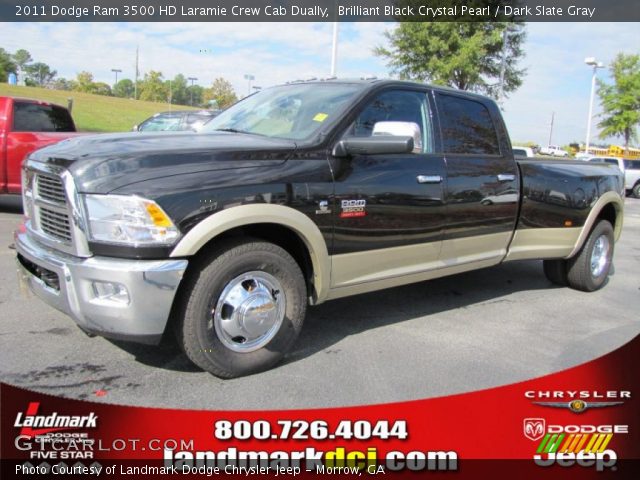 2011 Dodge Ram 3500 HD Laramie Crew Cab Dually in Brilliant Black Crystal Pearl