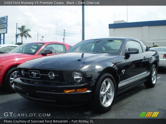 Black 2009 Ford Mustang V6 Premium Coupe Dark Charcoal
