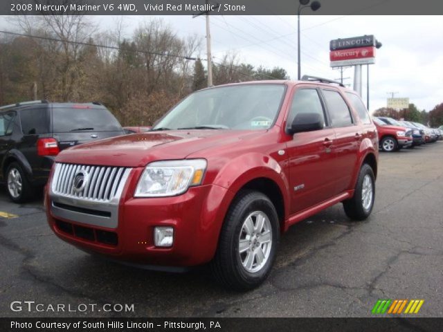 2008 Mercury Mariner V6 4WD in Vivid Red Metallic