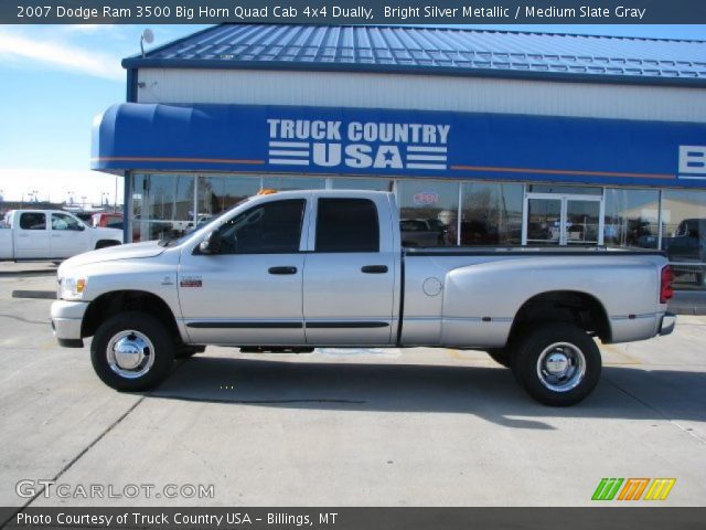 2007 Dodge Ram 3500 Big Horn Quad Cab 4x4 Dually in Bright Silver Metallic