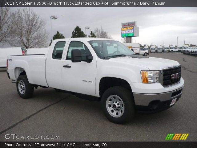 2011 GMC Sierra 3500HD Work Truck Extended Cab 4x4 in Summit White
