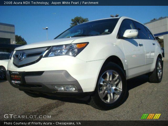 2008 Acura MDX Technology in Aspen White Pearl