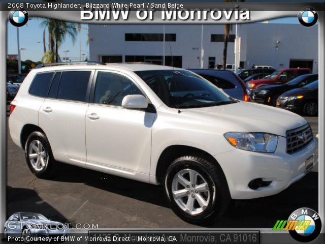 2008 Toyota Highlander  in Blizzard White Pearl