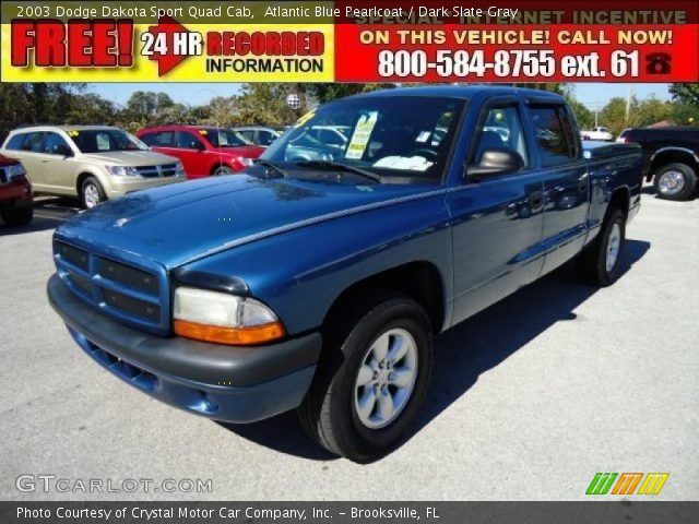 2003 Dodge Dakota Sport Quad Cab in Atlantic Blue Pearlcoat