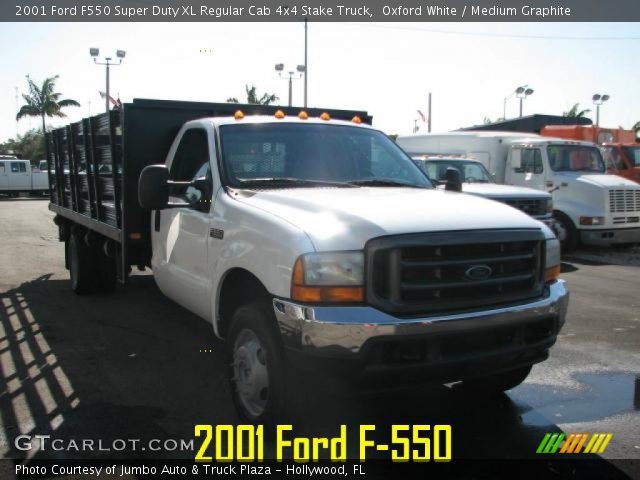 2001 Ford F550 Super Duty XL Regular Cab 4x4 Stake Truck in Oxford White