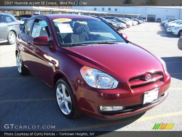 2007 Hyundai Accent SE Coupe in Wine Red