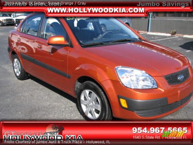 2009 Kia Rio LX Sedan in Sunset Orange