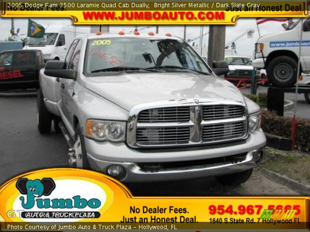 2005 Dodge Ram 3500 Laramie Quad Cab Dually in Bright Silver Metallic