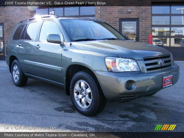 2006 Toyota Highlander V6 in Oasis Green Pearl