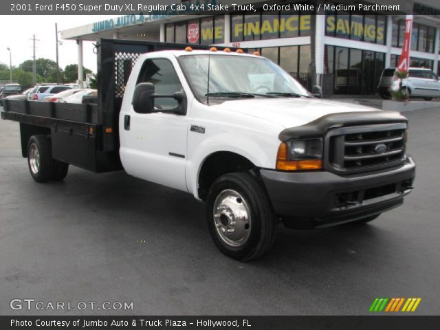 2001 Ford F450 Super Duty XL Regular Cab 4x4 Stake Truck in Oxford White