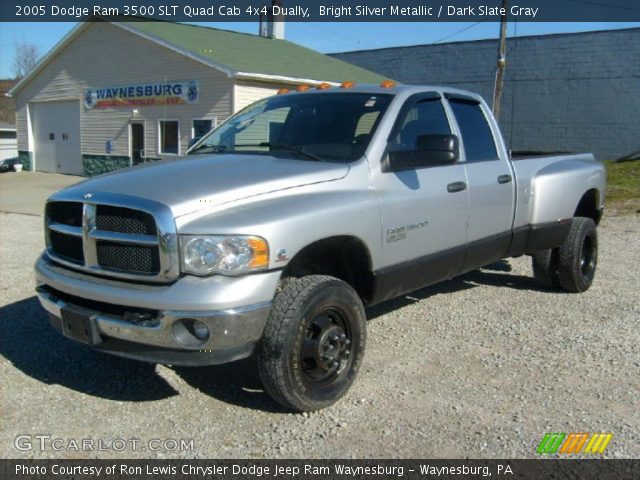 2005 Dodge Ram 3500 SLT Quad Cab 4x4 Dually in Bright Silver Metallic