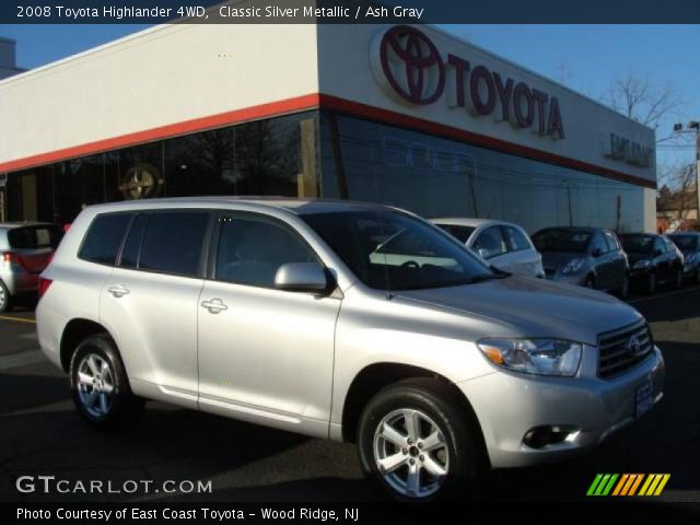 2008 Toyota Highlander 4WD in Classic Silver Metallic