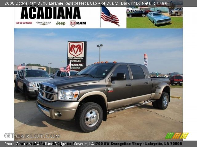 2008 Dodge Ram 3500 Laramie Resistol Mega Cab 4x4 Dually in Dark Khaki Metallic