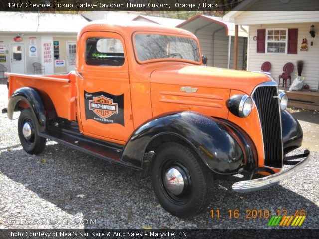 1937 Chevrolet Pickup Harley-Davidson Theme Custom in Orange