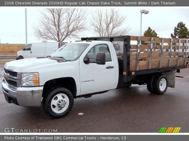 2008 Chevrolet Silverado 3500HD Regular Cab Chassis Stake Truck in Summit White