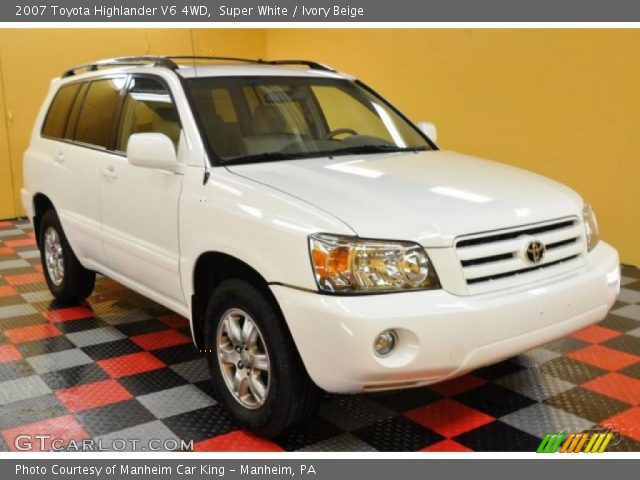 2007 Toyota Highlander V6 4WD in Super White