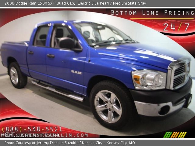 2008 Dodge Ram 1500 SXT Quad Cab in Electric Blue Pearl
