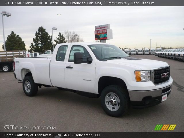 2011 GMC Sierra 2500HD Work Truck Extended Cab 4x4 in Summit White