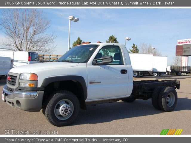 2006 GMC Sierra 3500 Work Truck Regular Cab 4x4 Dually Chassis in Summit White