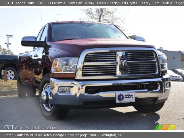 2011 Dodge Ram 3500 HD Laramie Crew Cab Dually in Deep Cherry Red Crystal Pearl