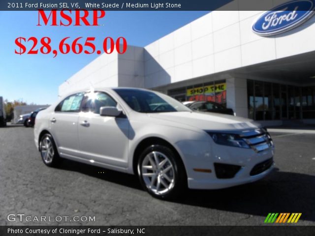 2011 Ford Fusion SEL V6 in White Suede