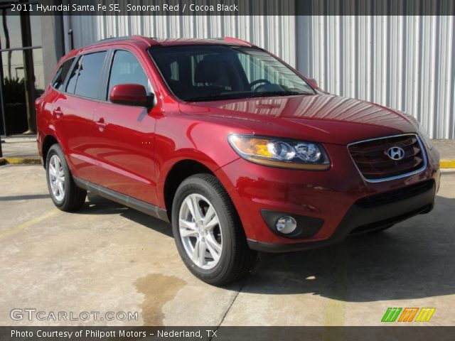 2011 Hyundai Santa Fe SE in Sonoran Red
