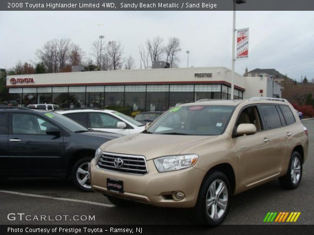 2008 Toyota Highlander Limited 4WD in Sandy Beach Metallic