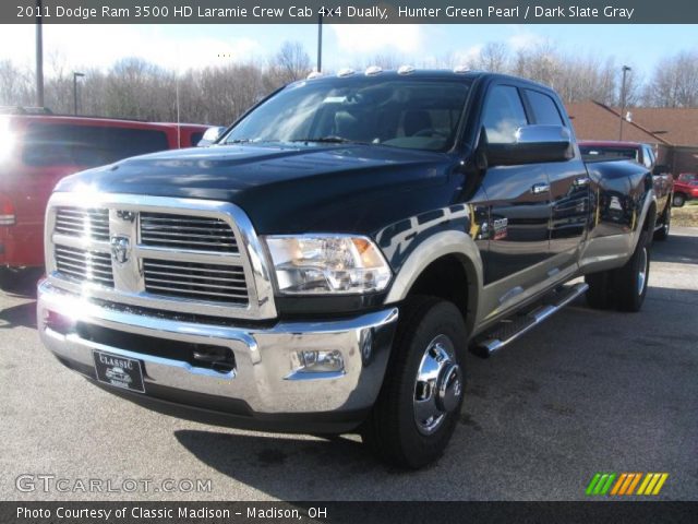 2011 Dodge Ram 3500 HD Laramie Crew Cab 4x4 Dually in Hunter Green Pearl