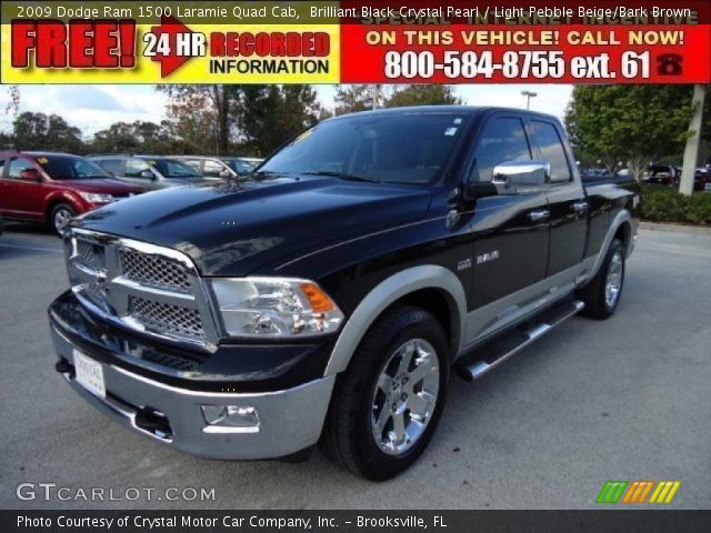 2009 Dodge Ram 1500 Laramie Quad Cab in Brilliant Black Crystal Pearl