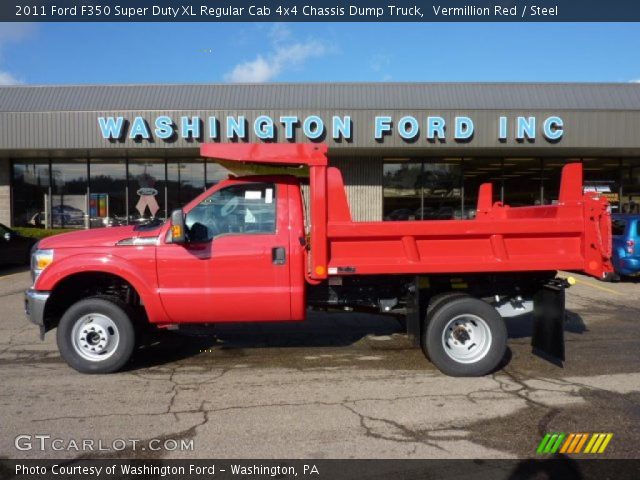 2011 Ford F350 Super Duty XL Regular Cab 4x4 Chassis Dump Truck in Vermillion Red