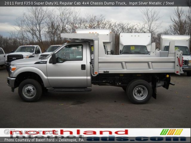 2011 Ford F350 Super Duty XL Regular Cab 4x4 Chassis Dump Truck in Ingot Silver Metallic