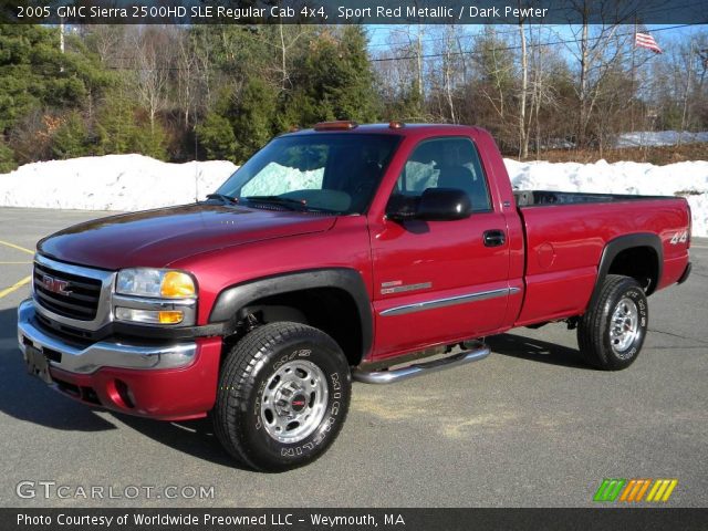 2005 GMC Sierra 2500HD SLE Regular Cab 4x4 in Sport Red Metallic