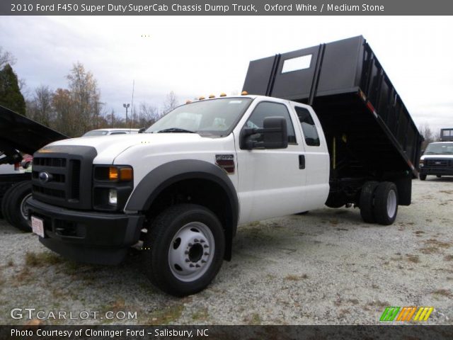 2010 Ford F450 Super Duty SuperCab Chassis Dump Truck in Oxford White