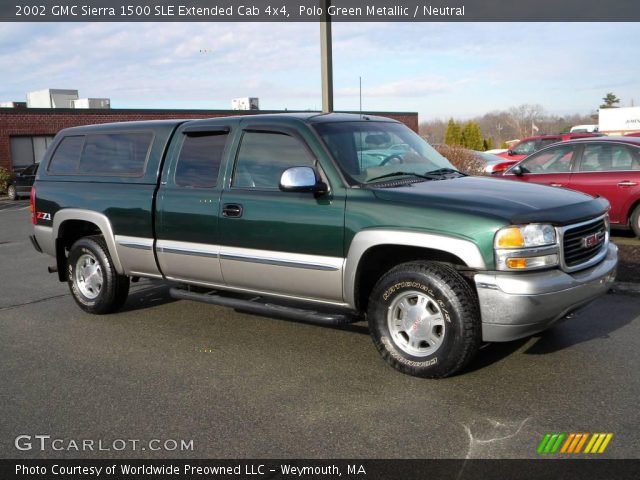 2002 GMC Sierra 1500 SLE Extended Cab 4x4 in Polo Green Metallic