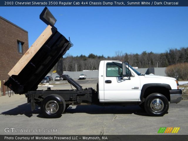 2003 Chevrolet Silverado 3500 Regular Cab 4x4 Chassis Dump Truck in Summit White